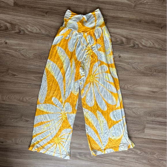 Free People Movement Just Breathe Printed Wide Leg Pants - Picture 4 of 6